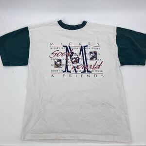 VTG Disney Originals Mickey and Friends Graphic 90s Colorblock T-Shirt, sz L/XL